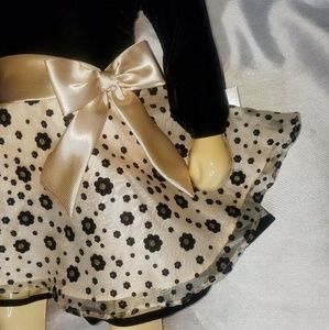 Holiday dress Bonnie Jean 3T black & gold